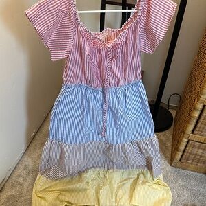 Urban Outfitters Kids Dress in Red, Blue, and Yellow Stripes